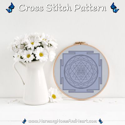Sri Yantra Cross Stitch Pattern