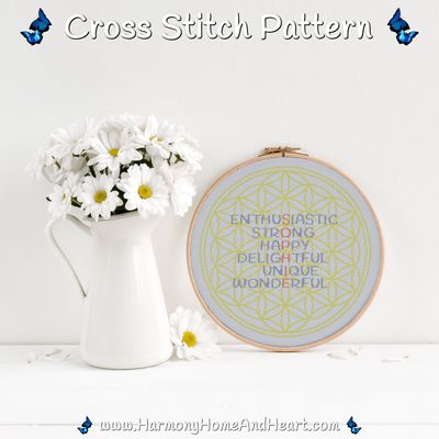 Sophie Flower Of Life Name Cross Stitch Pattern