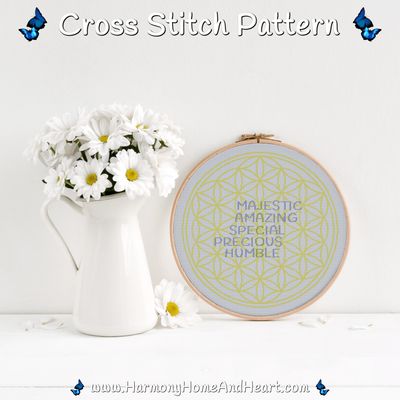 Jacob Flower Of Life Name Cross Stitch Pattern
