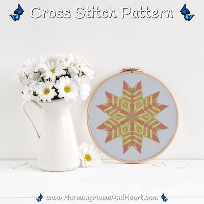 Autumn Blossom Mandala Cross Stitch Pattern