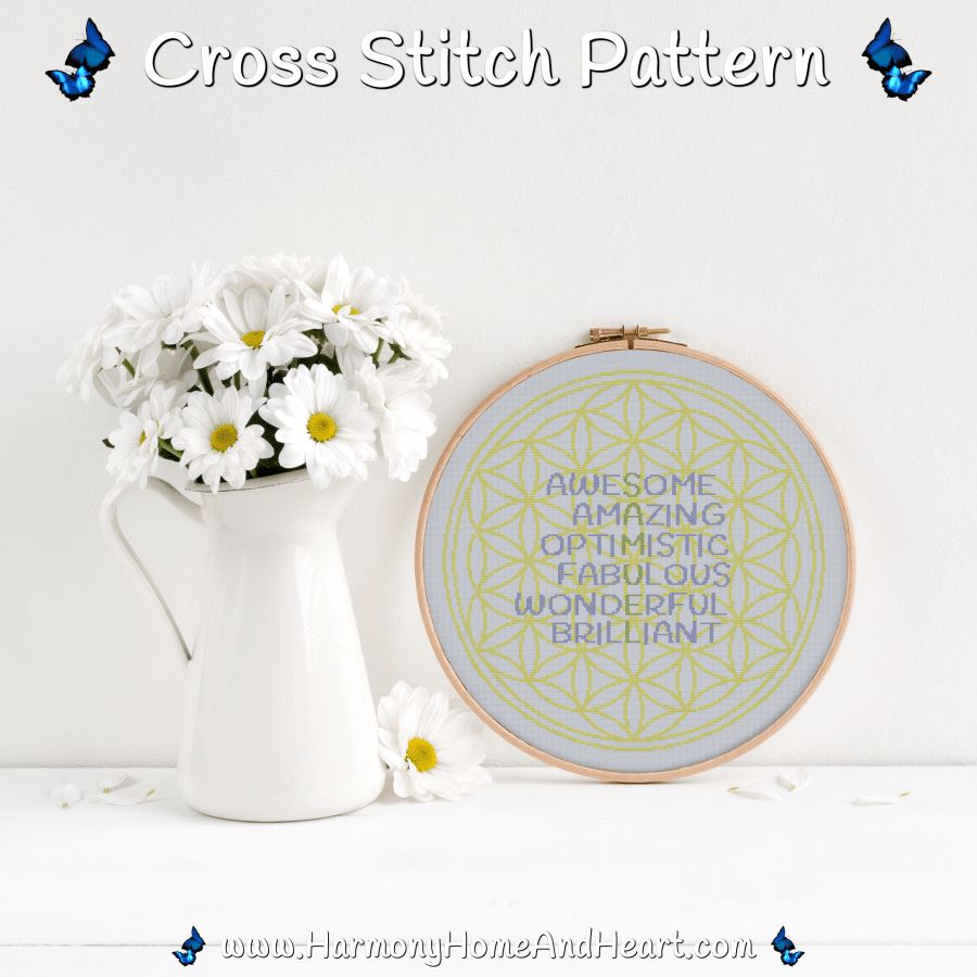 Samuel Flower Of Life Name Cross Stitch Pattern