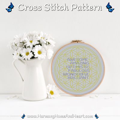 Samuel Flower Of Life Name Cross Stitch Pattern