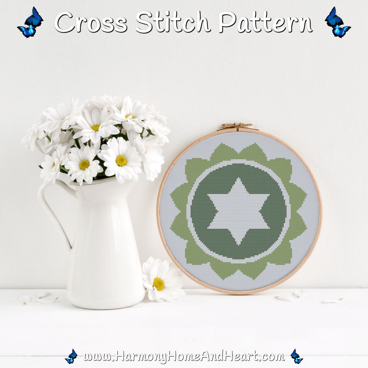 Heart Chakra Cross Stitch Pattern
