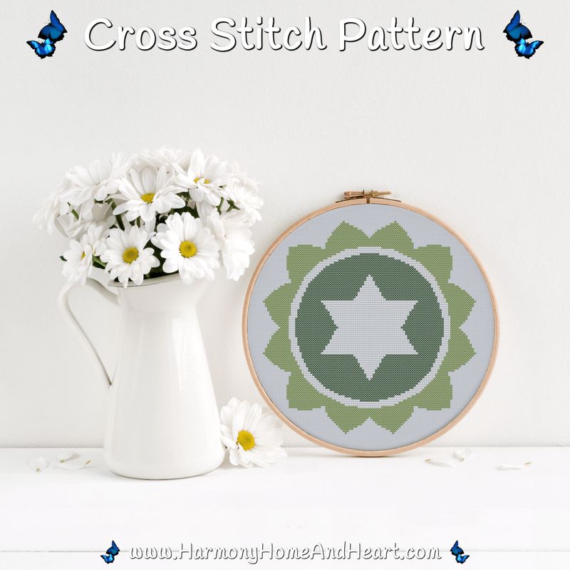 Heart Chakra Cross Stitch Pattern