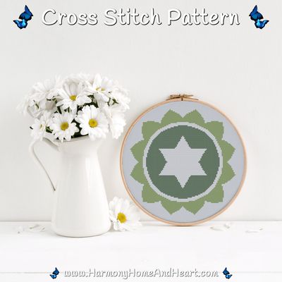 Heart Chakra Cross Stitch Pattern