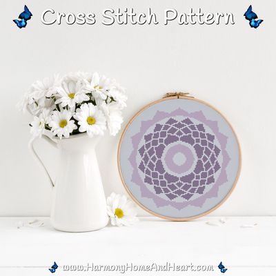 Crown Chakra Cross Stitch Pattern