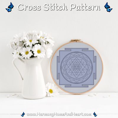 Sri Yantra Cross Stitch Pattern