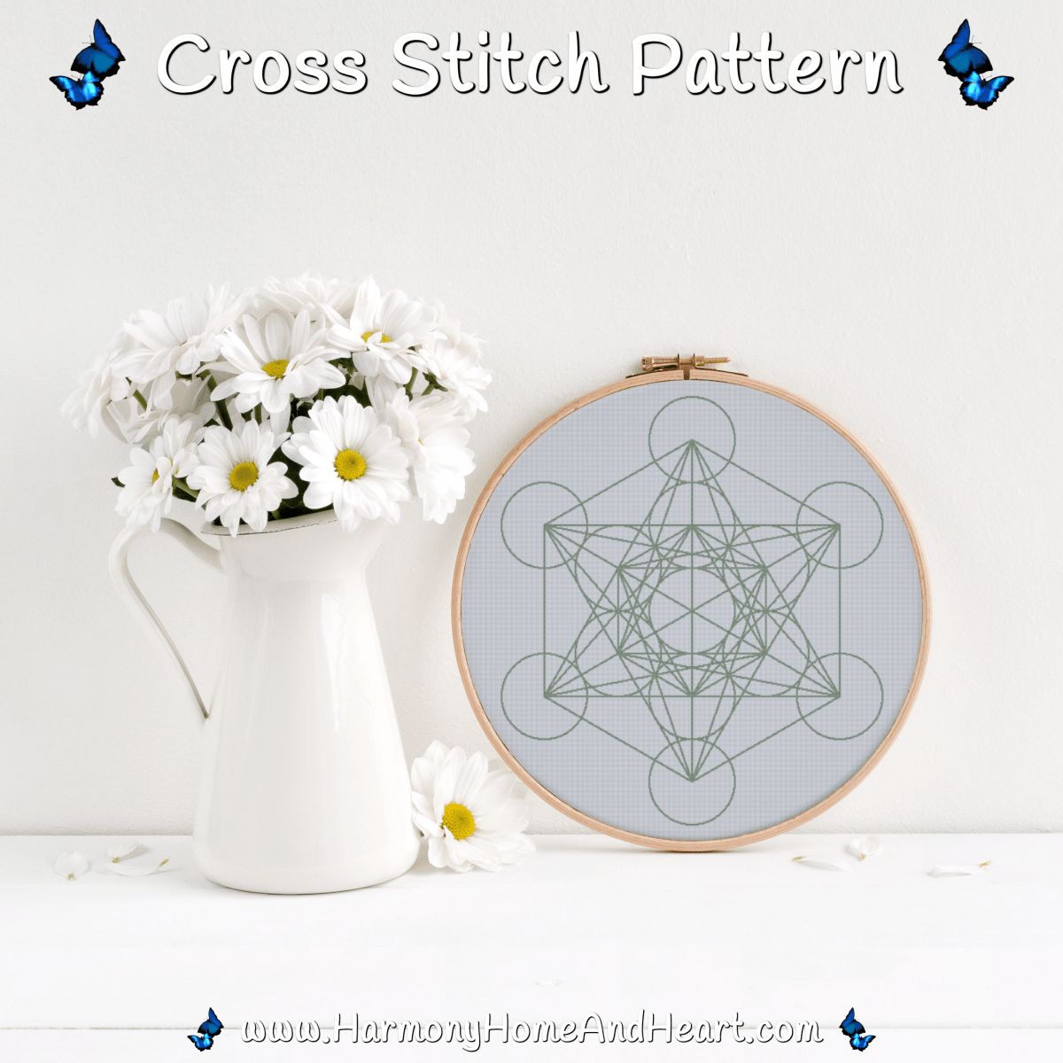 Metatron's Cube Cross Stitch Pattern
