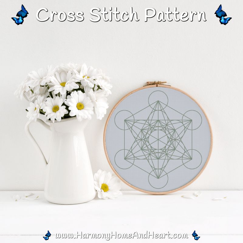 Metatron's Cube Cross Stitch Pattern