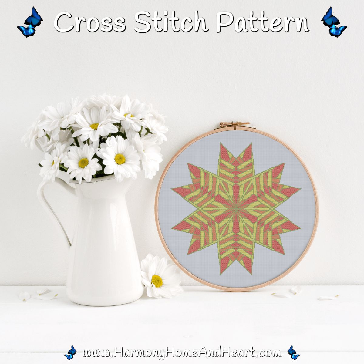 Autumn Blossom Mandala Cross Stitch Pattern