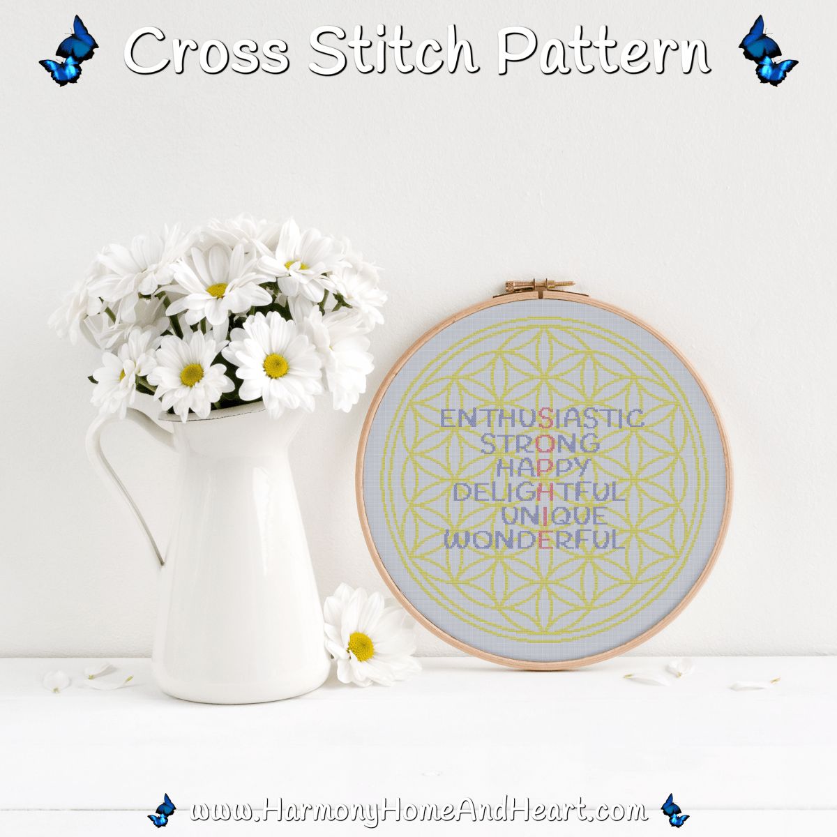 *Custom Order* Please Choose Your Name - Flower Of Life Name Custom Cross Stitch Pattern