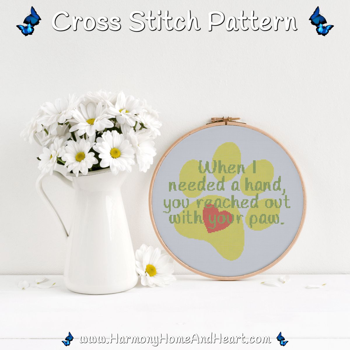 When I Needed A Hand Cross Stitch Pattern