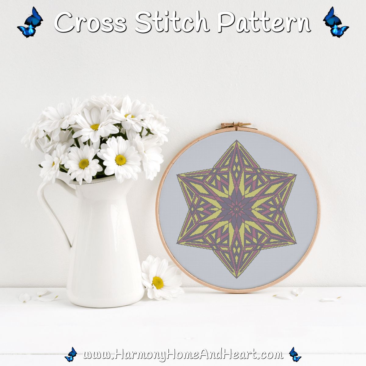 Violet Sun Mandala Cross Stitch Pattern Violet Sun Mandala Cross Stitch Pattern