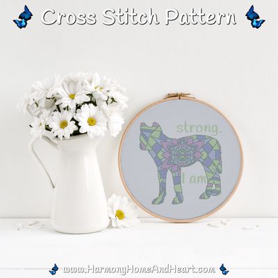 Australian Animal - Dingo - I Am Strong - Affirmation Cross Stitch Pattern Australian Animal - Dingo - I Am Strong - Affirmation Cross Stitch Pattern