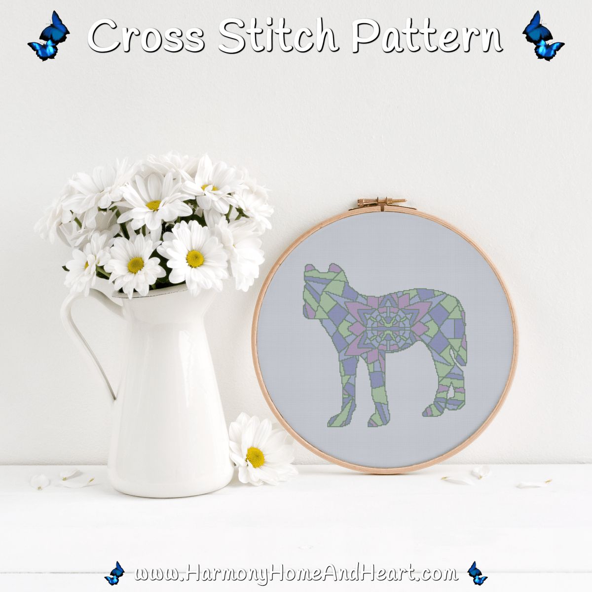 Australian Animal - Dingo - Mandala Silhouette Cross Stitch Pattern Australian Animal - Dingo - Mandala Silhouette Cross Stitch Pattern