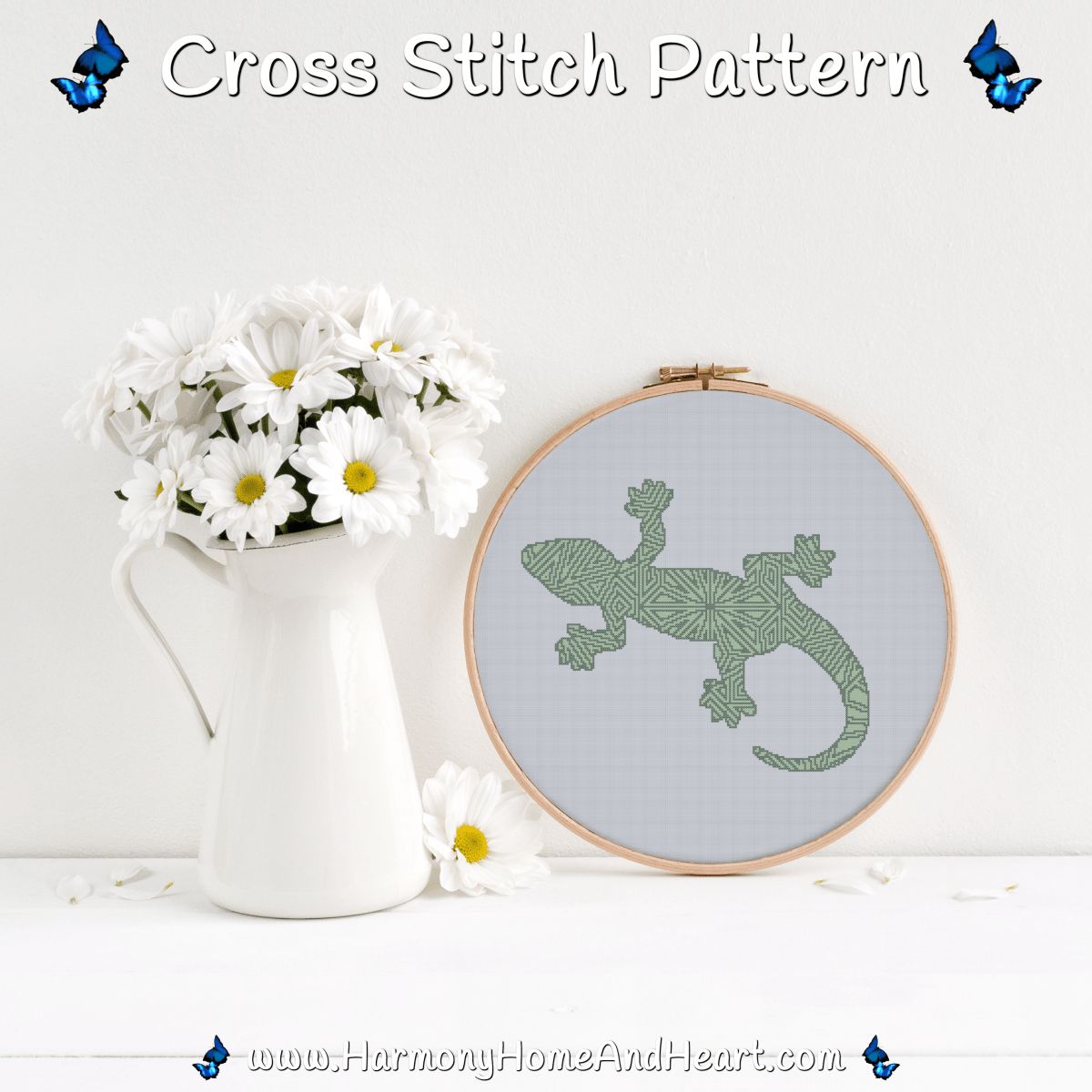 Australian Animal - Gecko - Mandala Silhouette Cross Stitch Pattern Australian Animal - Gecko - Mandala Silhouette Cross Stitch Pattern