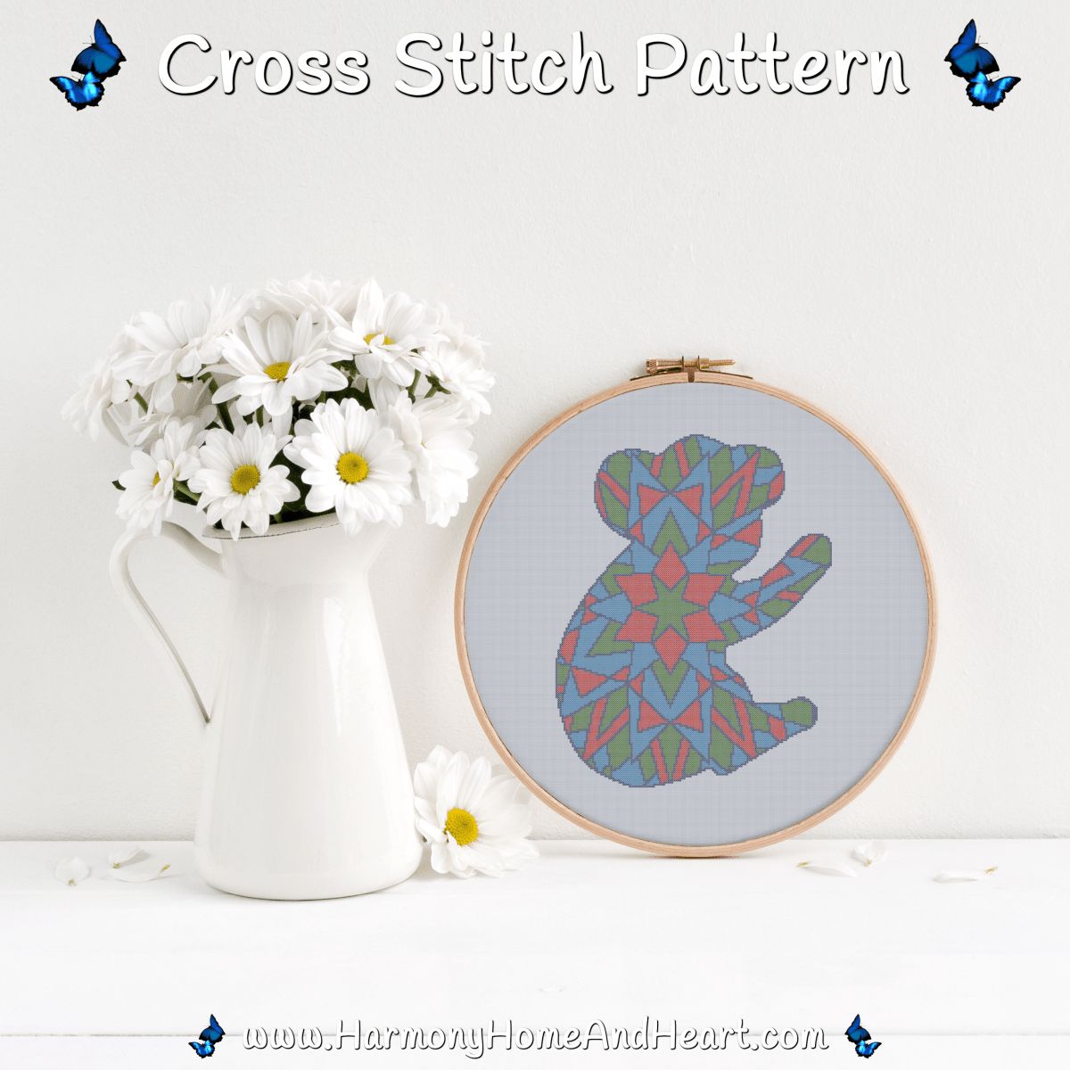 Australian Animal - Koala - Mandala Silhouette Cross Stitch Pattern Australian Animal - Koala - Mandala Silhouette Cross Stitch Pattern