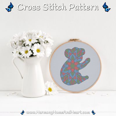 Australian Animal - Koala - Mandala Silhouette Cross Stitch Pattern Australian Animal - Koala - Mandala Silhouette Cross Stitch Pattern