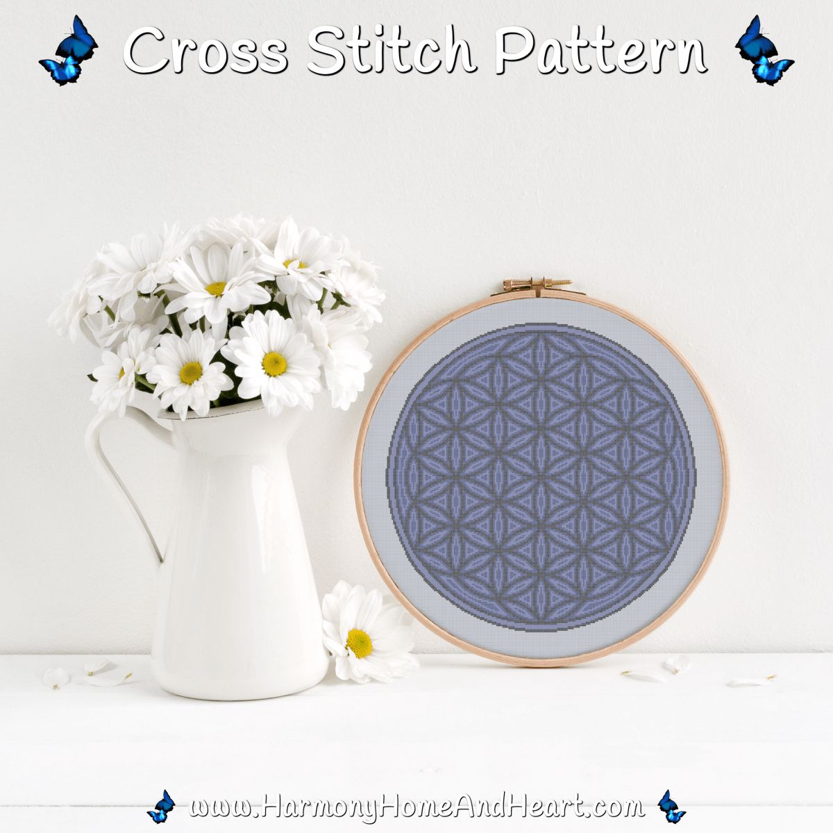 Flower Of Life - Winter Bloom Cross Stitch Pattern