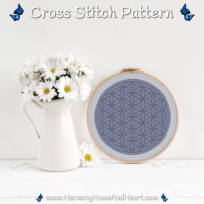 Flower Of Life - Winter Bloom Cross Stitch Pattern Flower Of Life - Winter Bloom Cross Stitch Pattern