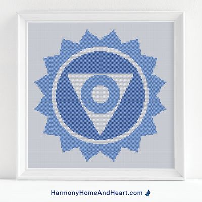 Throat Chakra Cross Stitch Pattern