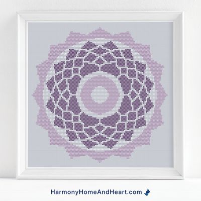 Crown Chakra Cross Stitch Pattern