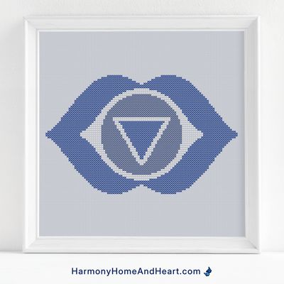 Third Eye Chakra Cross Stitch Pattern