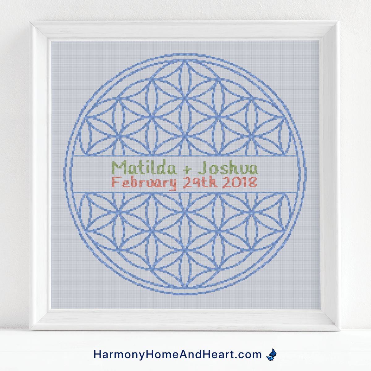 Custom Wedding Flower Of Life Cross Stitch Pattern Custom Wedding Flower Of Life Cross Stitch Pattern