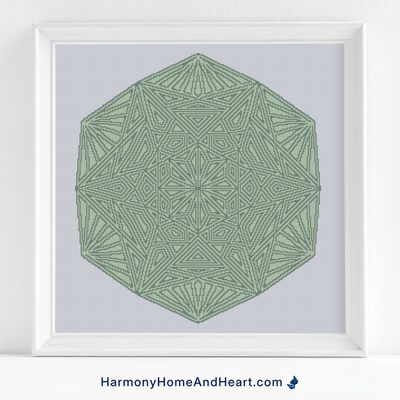 Green Woods Mandala Cross Stitch Pattern