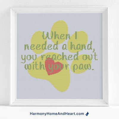 When I Needed A Hand Cross Stitch Pattern