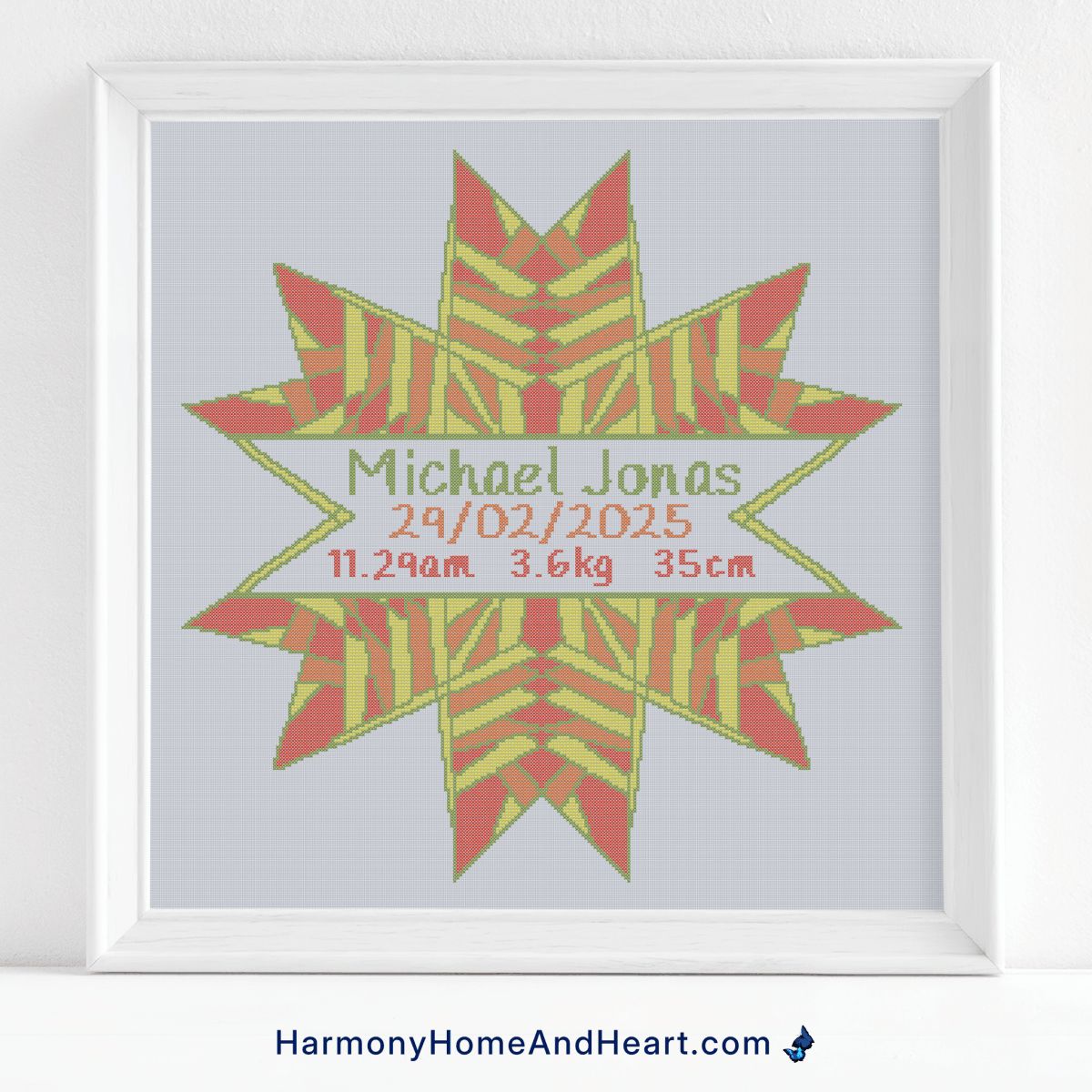 Custom Birth Mandala Cross Stitch Pattern Custom Birth Mandala Cross Stitch Pattern