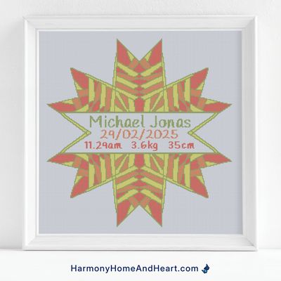 Custom Birth Mandala Cross Stitch Pattern Custom Birth Mandala Cross Stitch Pattern