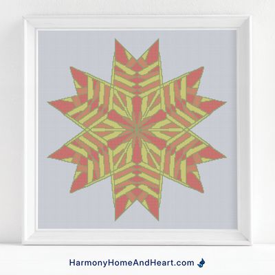 Autumn Blossom Mandala Cross Stitch Pattern