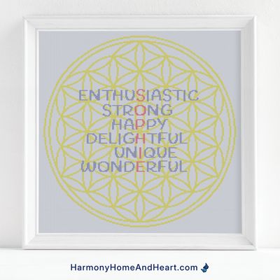 *Custom Order* Please Choose Your Name - Flower Of Life Name Custom Cross Stitch Pattern *Custom Order* Please Choose Your Name - Flower Of Life Name Custom Cross Stitch Pattern