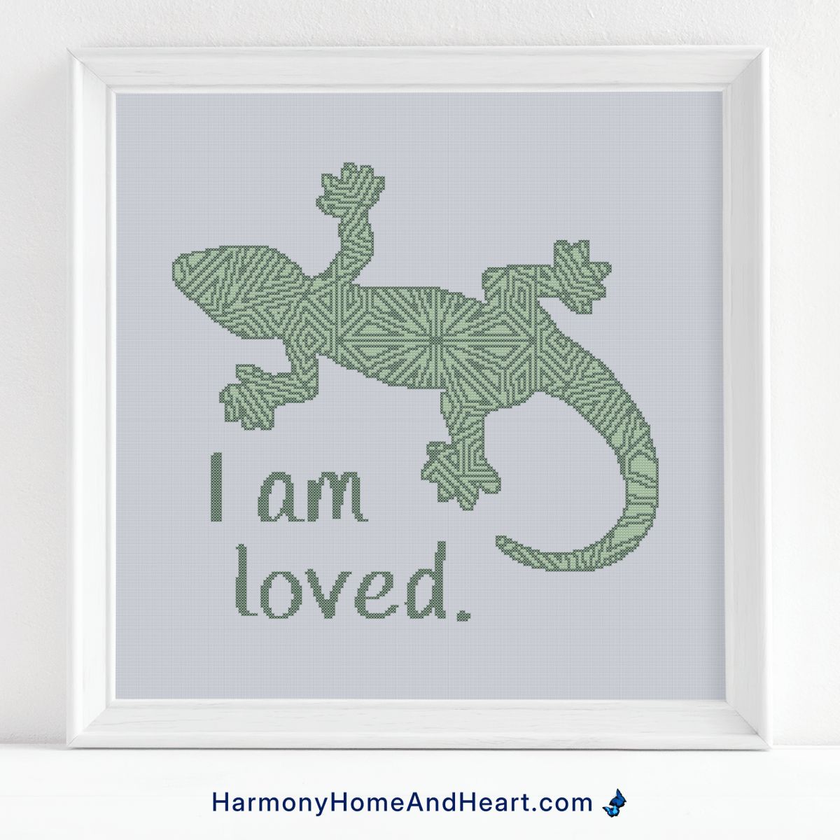 Australian Animal - Gecko - I Am Loved - Affirmation Cross Stitch Pattern Australian Animal - Gecko - I Am Loved - Affirmation Cross Stitch Pattern