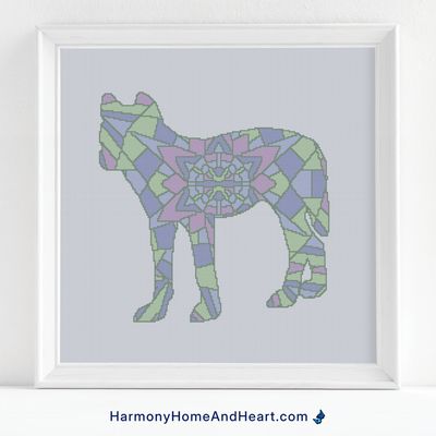 Australian Animal - Dingo - Mandala Silhouette Cross Stitch Pattern Australian Animal - Dingo - Mandala Silhouette Cross Stitch Pattern