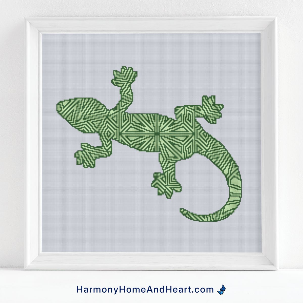 Australian Animal - Gecko - Mandala Silhouette Cross Stitch Pattern