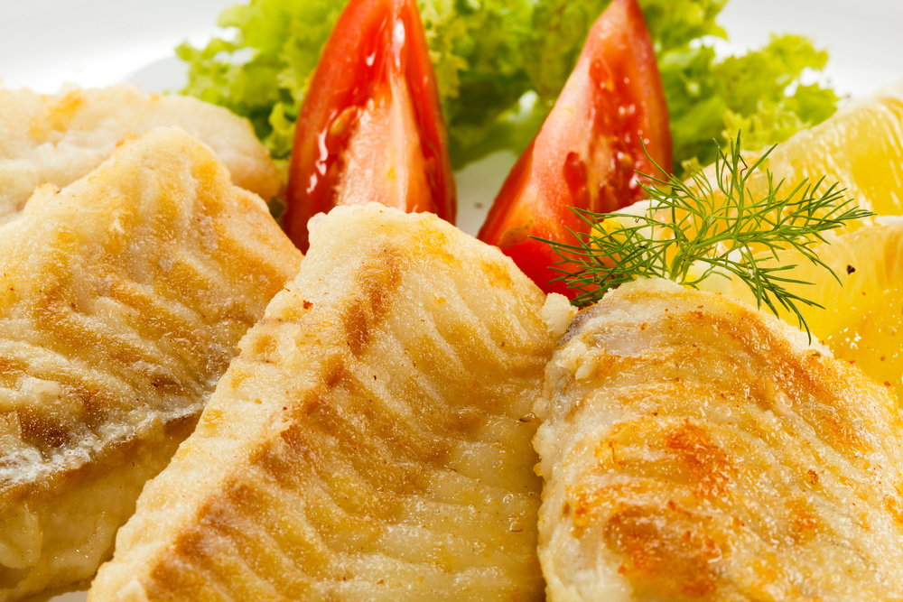 Fried Sea Bass & Roasted Vegetables
