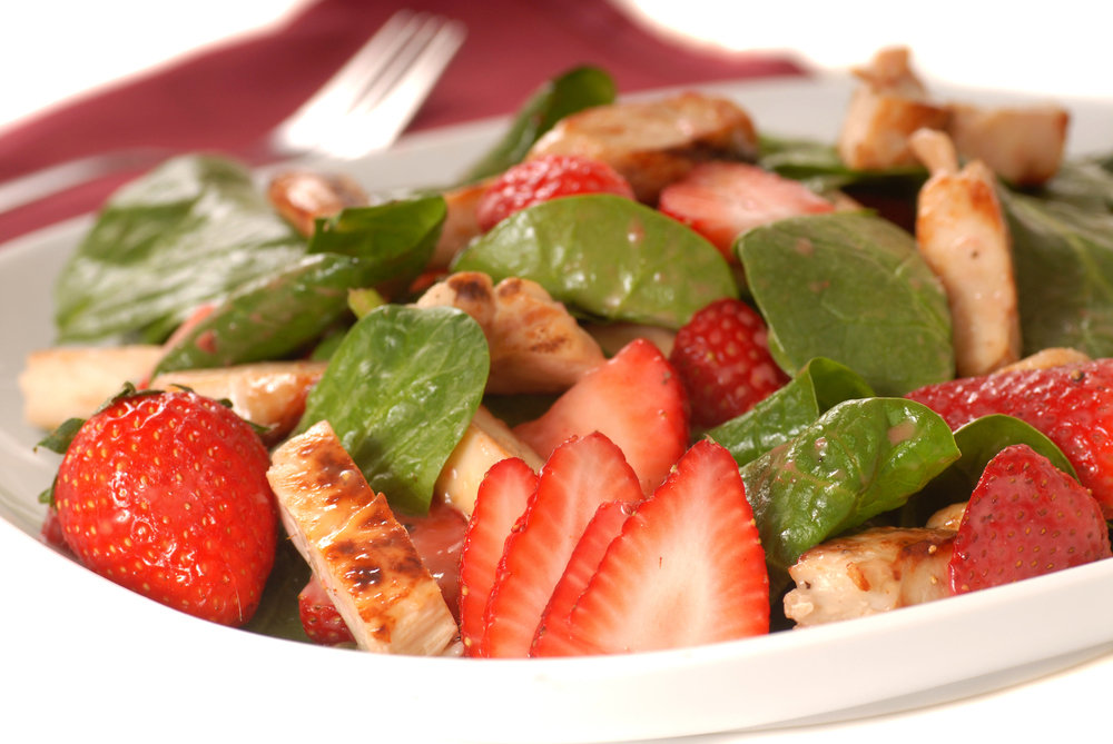Spinach, Strawberries and Chicken