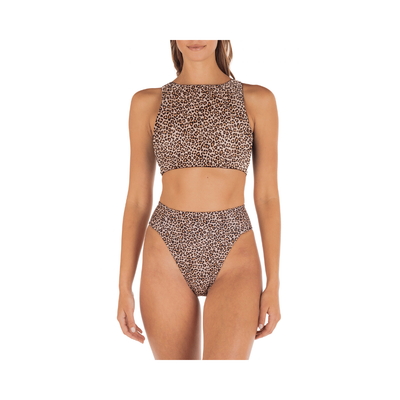 Hurley MAX LEOPARD High Neck Bikini Top