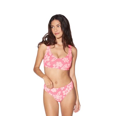 Hurley MAX FLOWER SCRUNCH Mid Cheeky Bikini Bottom