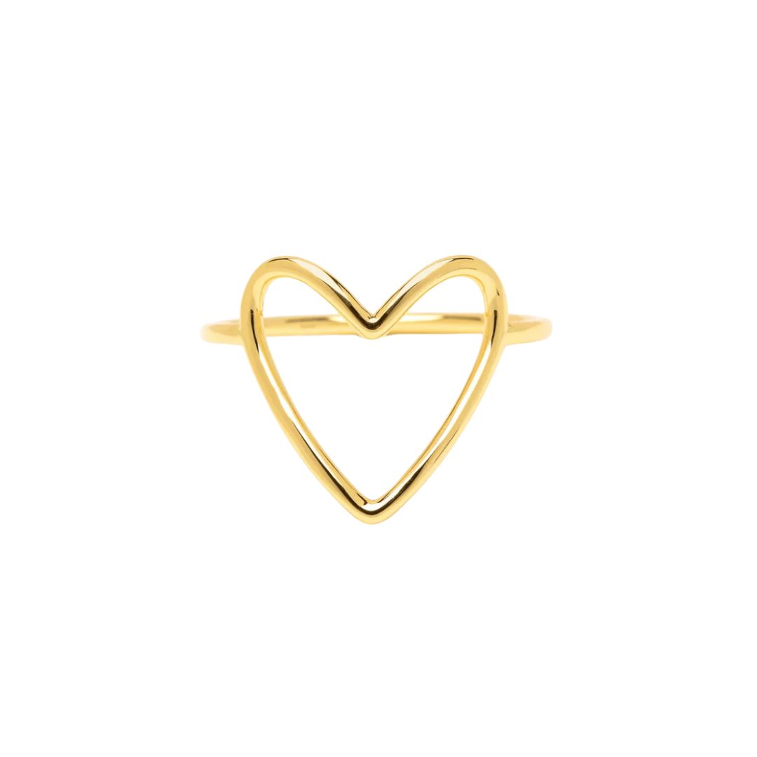 Puravida BIG HEART Gold Ring - Size 7
