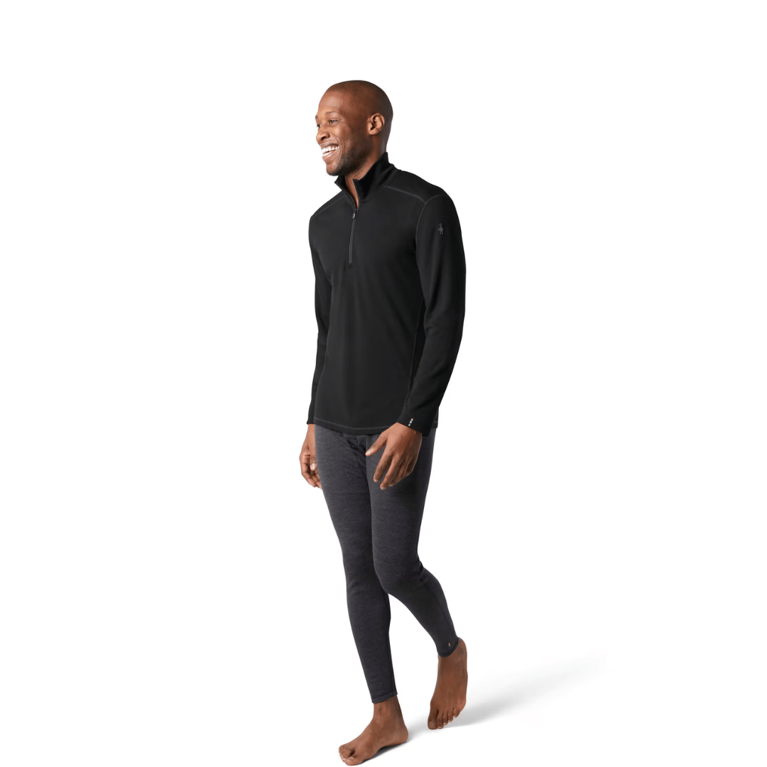 Première Couche Smartwool Homme – 1/4 Zip Thermique – Taille M – Marron/rouge