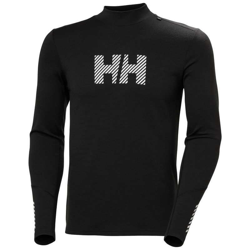 HH Men&#39;s Long Sleeve Base Layer LIFA MERINO MIDW LOGO