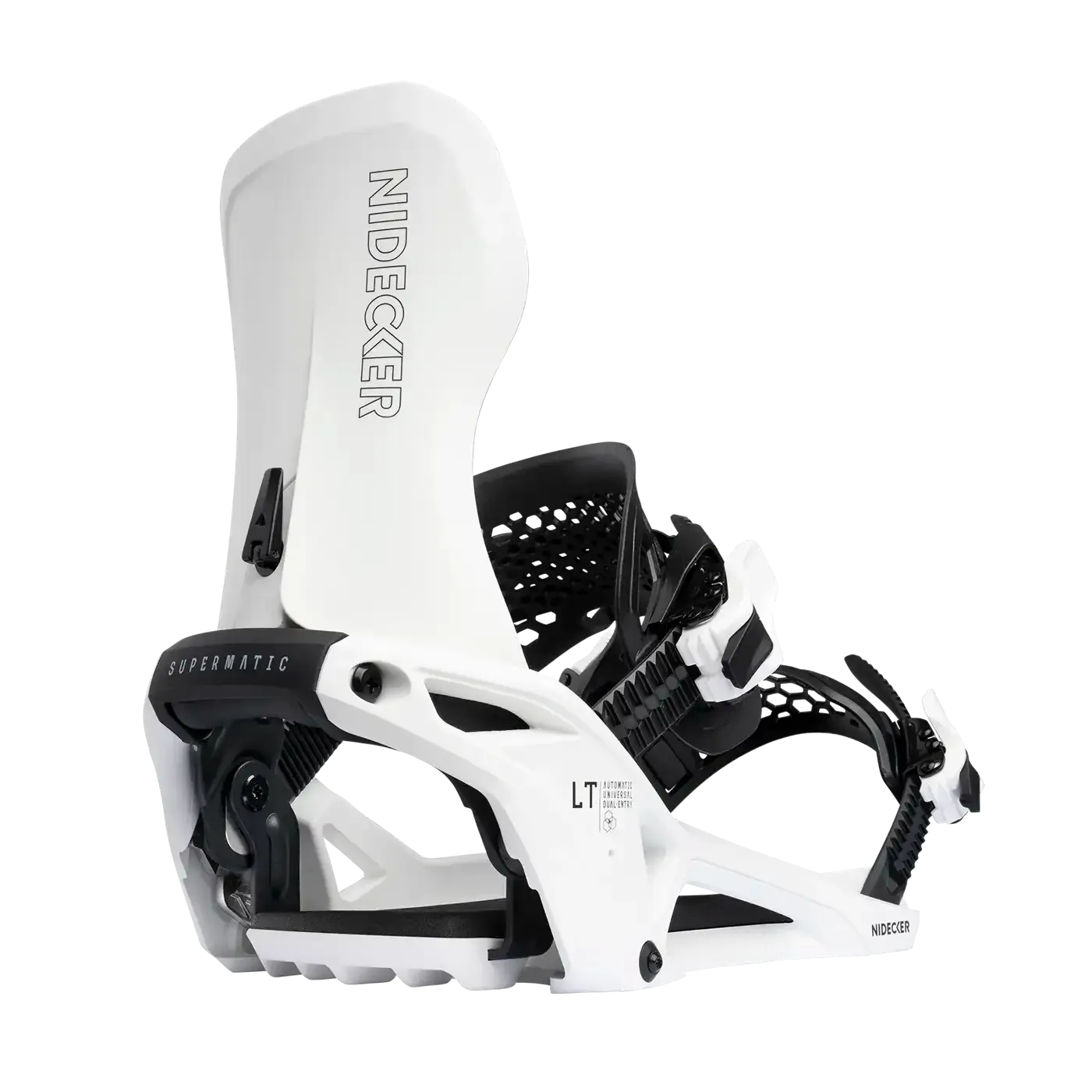 Nidecker LT SUPERMATIC Snowboard Bindings, Color: Blanc, Size: L