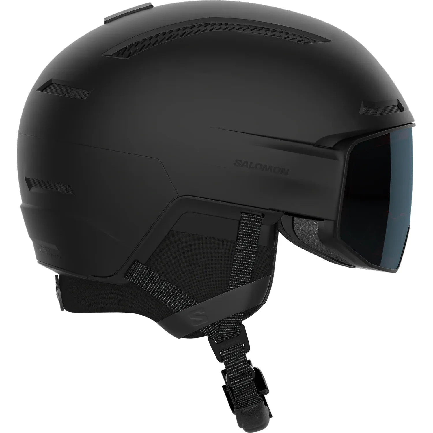 Salomon DRIVER PRIME SIGPHOTO MIPS Helmet With Visor, Color: Noir - Bleu Ciel, Size: L