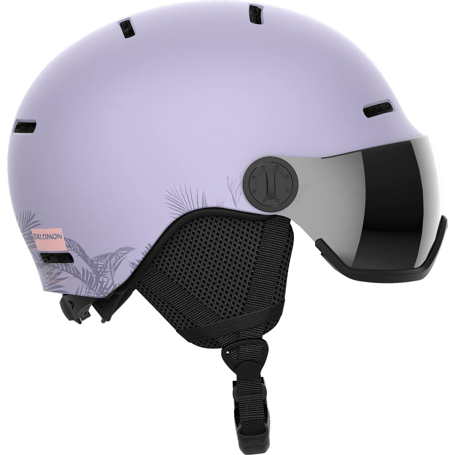 Salomon ORKA VISOR Junior Helmet With Visor, Color: Brume -  Argent Flash S2, Size: M/5356