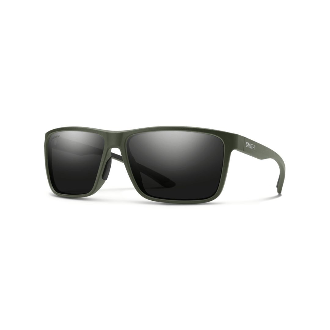 Smith RIPTIDE Sunglasses, Color - Lens: Noir Mat - CP Vert-Gris Polarisé