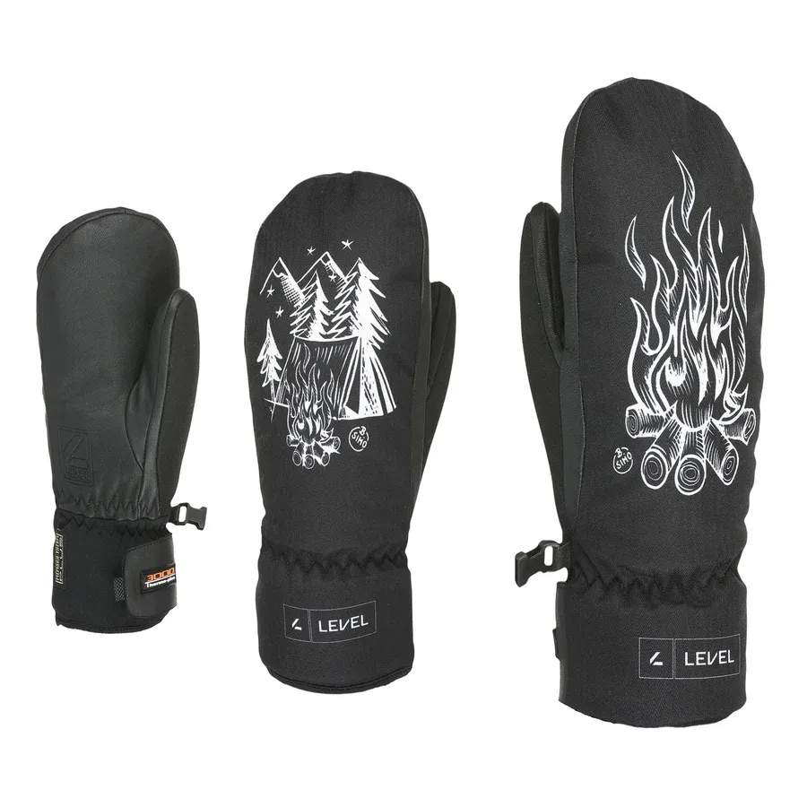 Level VERTIGO Junior Mittens, Color: Noir/Blanc, Size: 8/4XL