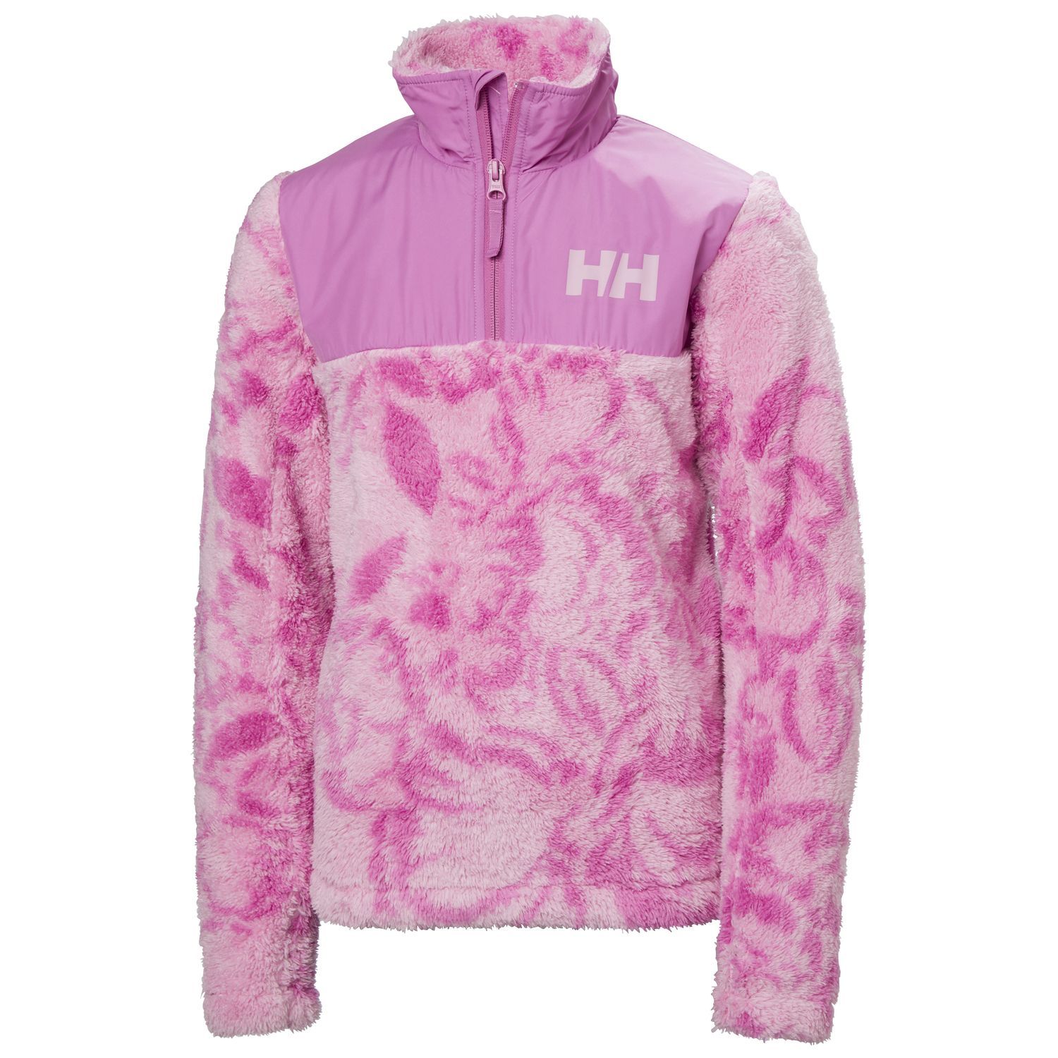 HH CHAMP 1/2 ZIP  Junior Long Sleeve Sweater, Color: Rose meta fleuri, Size: 164cm/14ans
